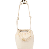 Valentino Garavani Nappa Leather VLogo Small Drawstring Shoulder Handbag