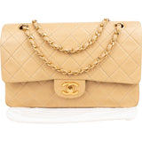 Chanel Quilted Lambskin 24K Gold Medium Double Flap Shoulder Bag