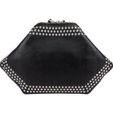 Alexander McQueen Black Leather The Peak Studded Clutch Bag
