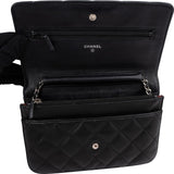 Chanel Quilted Lambskin Palladium Wallet On Chain Crossbody Bag