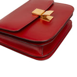 Celine Classic Red Boxcalf Leather Medium Box Crossbody Bag