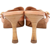 Chanel Rose Leather Wooden Platform Wood Button Mules Heels (36)