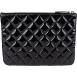 Chanel Quilted Patent Leather CC Clutch