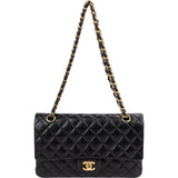 Chanel Quilted Lambskin Gold Medium Double Flap Shoulder Bag