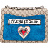 Gucci Monogram GG Supreme Canvas Embroidered Space and Cat làveugle par amour Dionysus Shoulder Bag