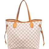 Louis Vuitton Monogram Damier Azur Canvas Neverfull MM Shoulder Bag