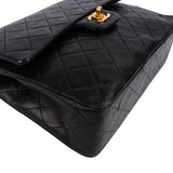 Chanel Quilted Lambskin 24K Gold Double Flap Shoulder Bag