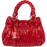Miu Miu Red Quilted Vitello Lux Small Coffer Handbag