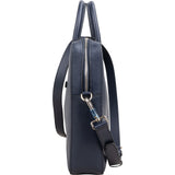 Burberry Blue Pebbled Leather Briefcase Handbag