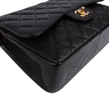 Chanel Quilted Caviar Leather Jumbo Double Flap Crossbody Bag