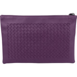 Bottega Veneta Purple Intrecciato Leather Clutch Bag