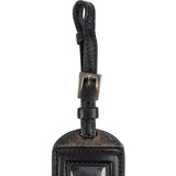 Prada Black Leather Small Luggage Tag Bag Charm