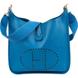 Hermès Bleu Epsom Leather Evelyne GM Crossbody Bag