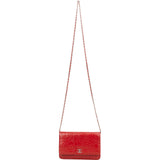 [🔄️B20 / F44] Chanel Embossed Camellia Leather Wallet on Chain Crossbody Bag - vintageandkickz