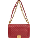 Chanel Quilted Lambskin Boy New Medium Single Flap Crossbody Bag