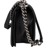 Chanel Quilted Lambskin CC Boy Single Flap Crossbody Bag