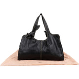 Miu Miu Black Grained Leather Knot Shoulder Bag