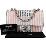 Chanel Vertical Striped Sequin Single Flap Crossbody Bag