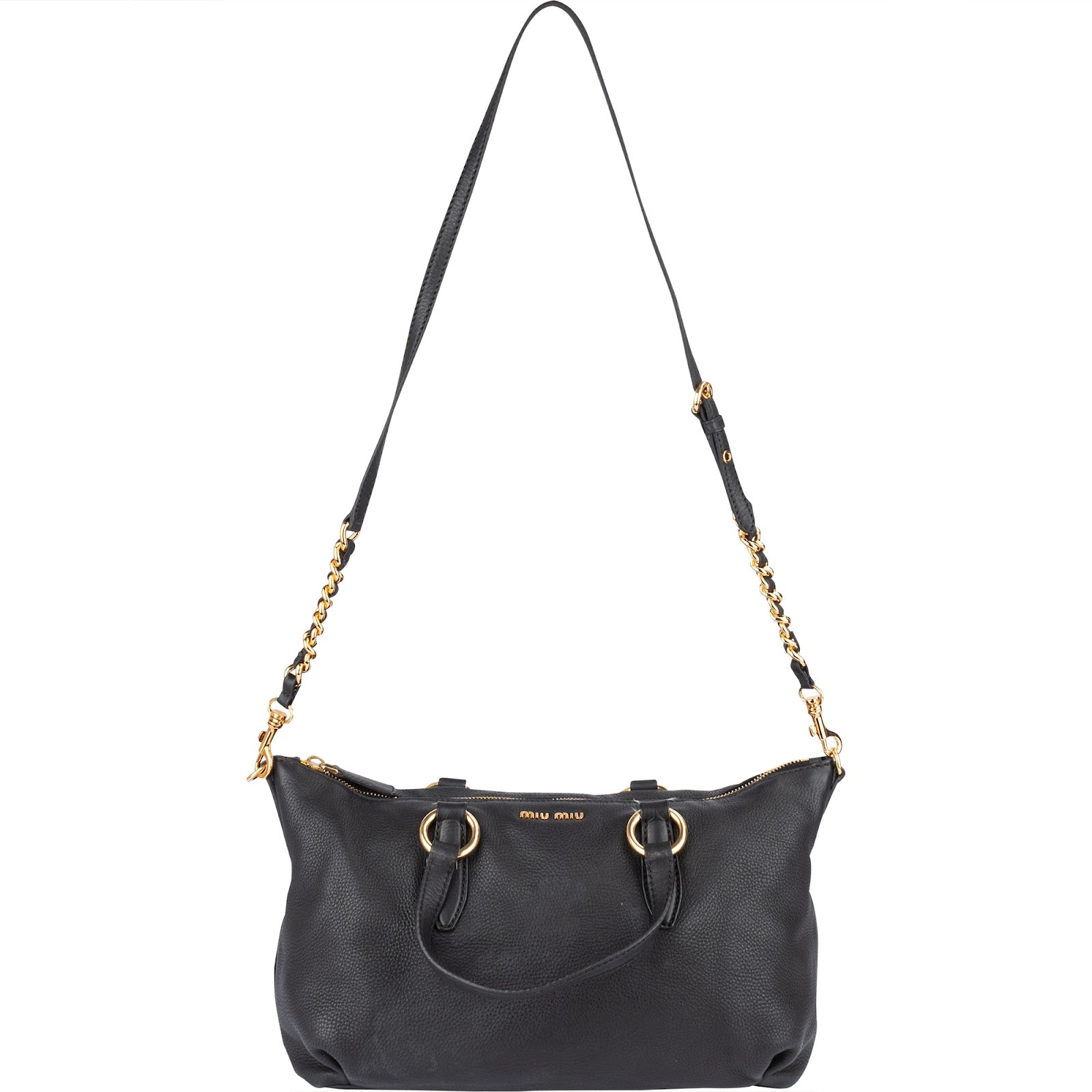 [🔄️B23 / F51] Miu Miu Vitello Lux Satchel Shoulder Bag - vintageandkickz