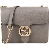 Gucci Pebbled Leather Small Interlocking GG Crossbody Bag