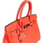 Hermès Coral Epsom Leather Birkin 30 Handbag - vintageandkickz