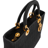 Christian Dior Cotton Cannage Medium Lady Dior Handbag