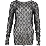 Gucci Black Tüll Flocked GG Tulle Top (L)