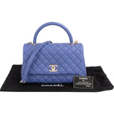 Chanel Quilted Caviar Leather Coco Handle Single Flap Handbag