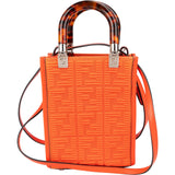 Fendi Embroidered Monogram FF Canvas Sunshine Mini Tote Crossbody Handbag