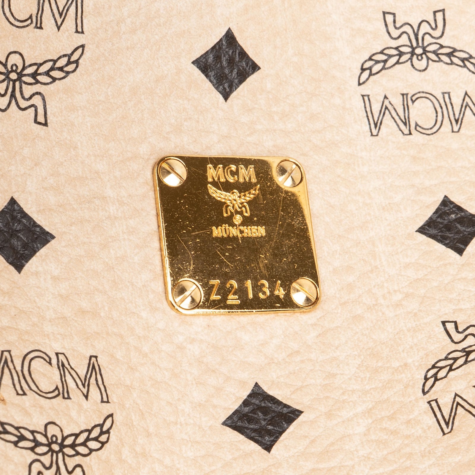 MCM Monogram Visetos Drawstring Handbag - vintageandkickz
