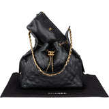 Chanel 25 Quilted Caviar Leather CC Drawstring Shoulder Bag