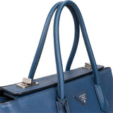 Prada Saffiano Leather Galleria Turnlock Double Handbag - vintageandkickz