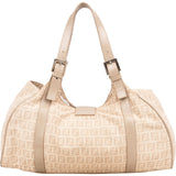 Fendi Monogram Zucca Baguette Buckle Shoulder Bag
