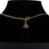 Christian Dior Gold Tone Heart Pendant Necklace + Earrings Set
