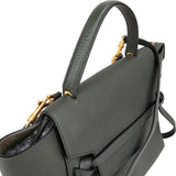 Céline Dark Green Grained Leather Belt Handbag