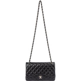 Chanel Quilted Lambskin Palladium Jumbo Double Flap Crossbody Bag