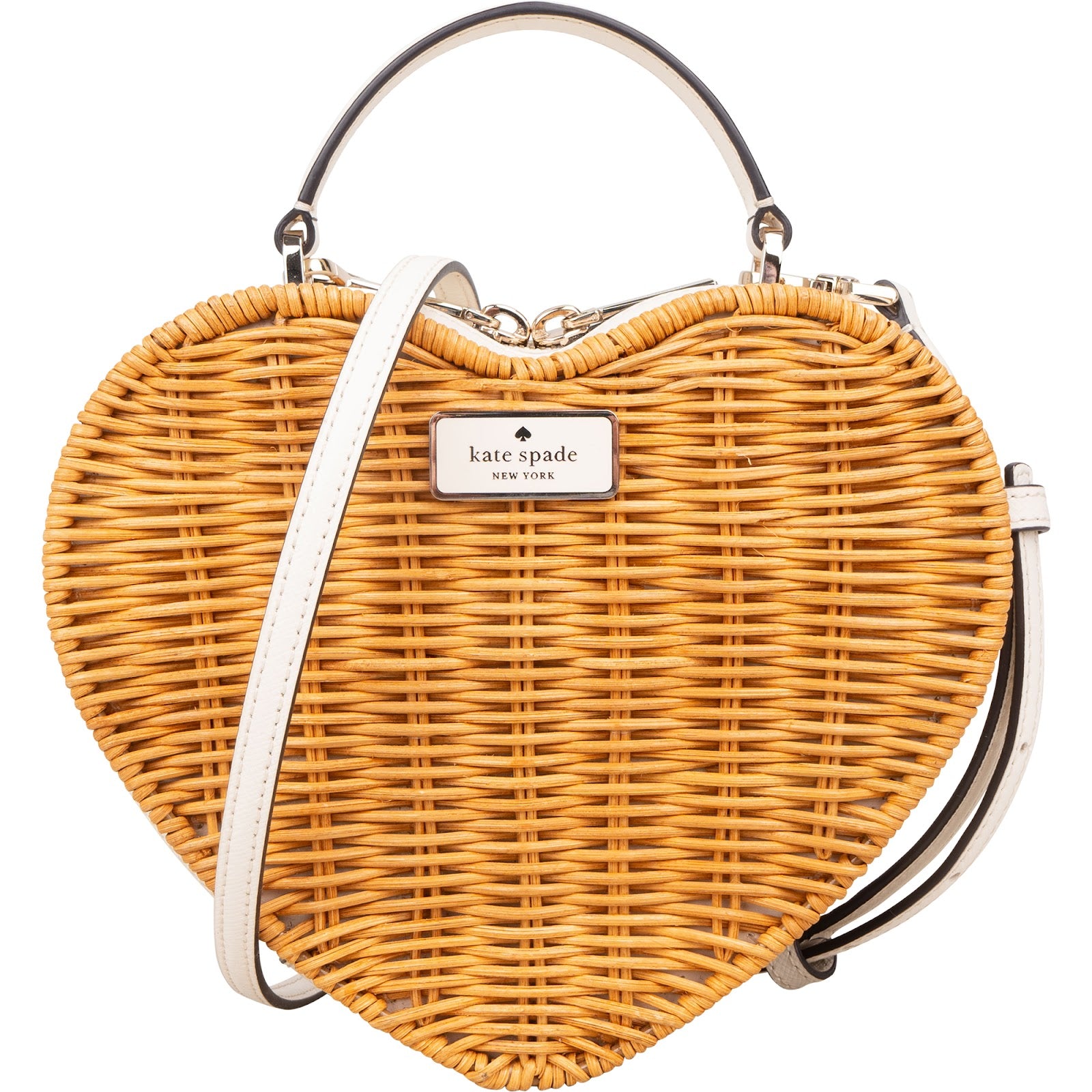 [🔄️B09 / F54] Kate Spade Wicker Heart Crossbody Handbag - vintageandkickz