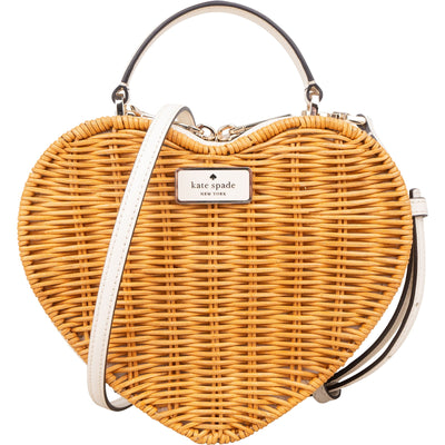 [🔄️B09 / F54] Kate Spade Wicker Heart Crossbody Handbag - vintageandkickz