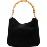 Gucci Suede Bamboo Handle Tote Handbag