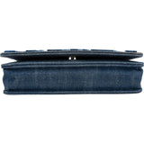 Chanel Denim Velvet Graffiti Wallet On Chain Crossbody Bag