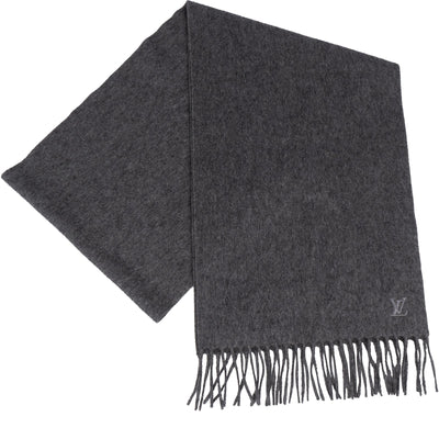 Louis Vuitton Grey Cashmere Schal Scarf - vintageandkickz