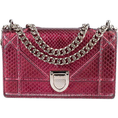 Dior Metallic Python Mini Diorama Crossbody Bag - vintageandkickz