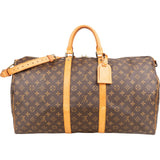 Louis Vuitton Monogram Canvas Keepall 55 Bandoulière Travel Bag