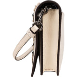 Coach Pebbled Leather Tea Rose Applique Foldover Crossbody Bag
