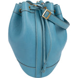 Hermès Blue Jean Togo Leather Market Bucket Shoulder Bag