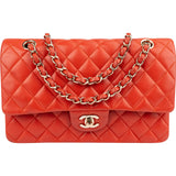 Chanel Quilted Lambskin Medium Double Flap Shoulder Bag