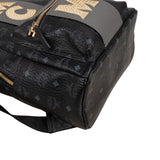 MCM Monogram Visetos Studded Emblem Stripe Stark Small Backpack