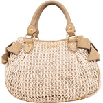 Miu Miu Suede and Crochet Bow City Handbag - vintageandkickz