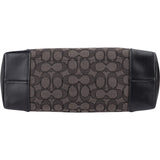 Coach Black Leather Monogram Signature Zip Tote Shoulder Bag