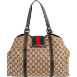 Gucci Monogram GG Canvas New Britt Web Hobo Shoulder Bag